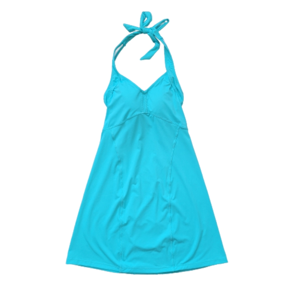 NWOT Athleta Helena Halter Swim Dress Aqua Blue Size XXS
